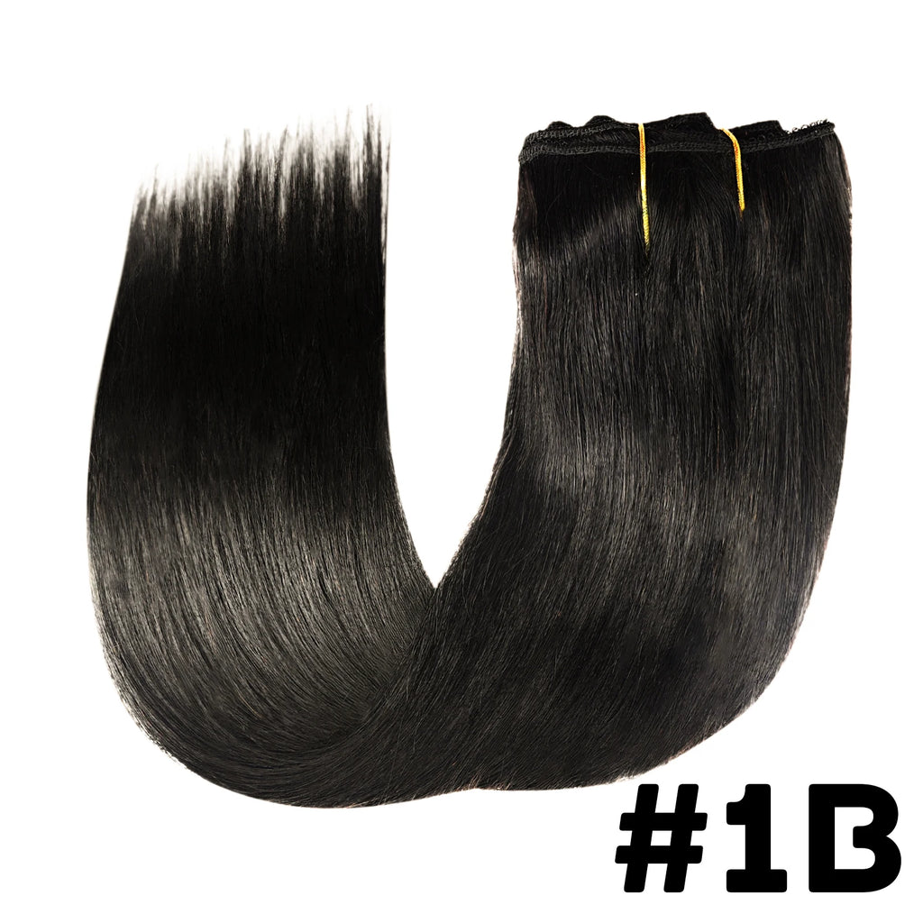 Brown Clip In Hair Extensions Real Human Hair Brazilian For Women Straight Hair 8pcs 120gram Remy Human Hair Thick Silky  Soft