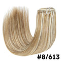 Brown Clip In Hair Extensions Real Human Hair Brazilian For Women Straight Hair 8pcs 120gram Remy Human Hair Thick Silky  Soft