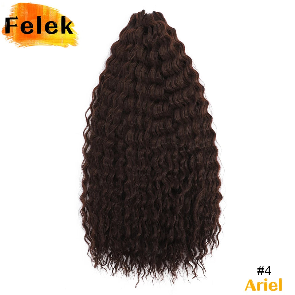 Ariel Curl Hair Synthetic Water Wave Twist Crochet Hair Braid Hair Ombre Blonde Pink 22 Inch Deep Wave Braiding Hair Extension
