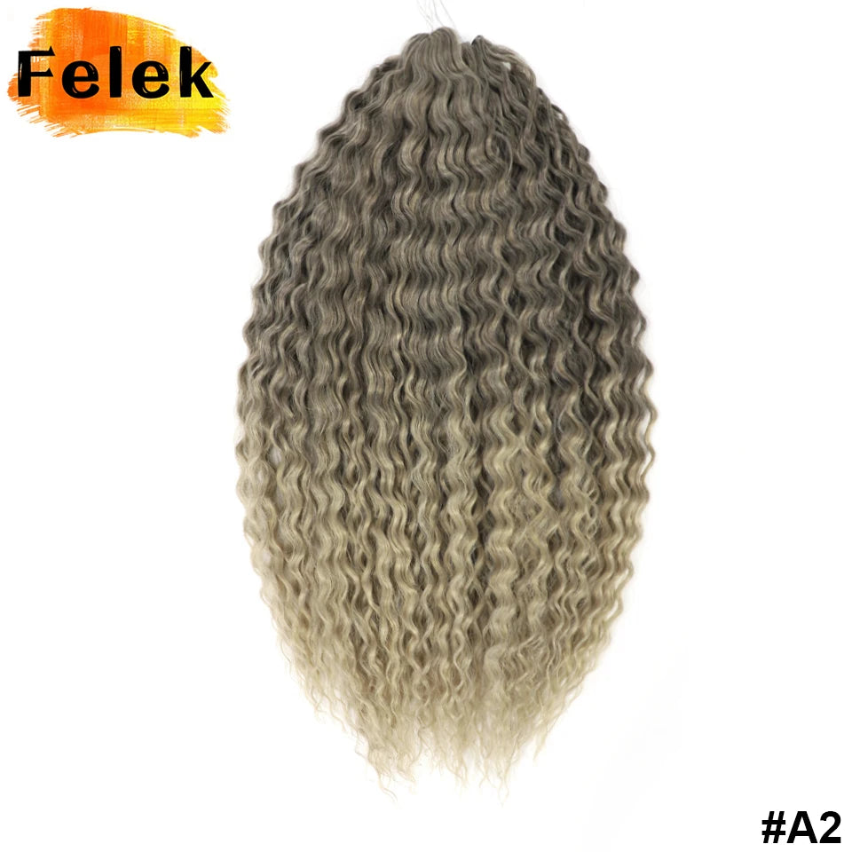 Ariel Curl Hair Synthetic Water Wave Twist Crochet Hair Braid Hair Ombre Blonde Pink 22 Inch Deep Wave Braiding Hair Extension