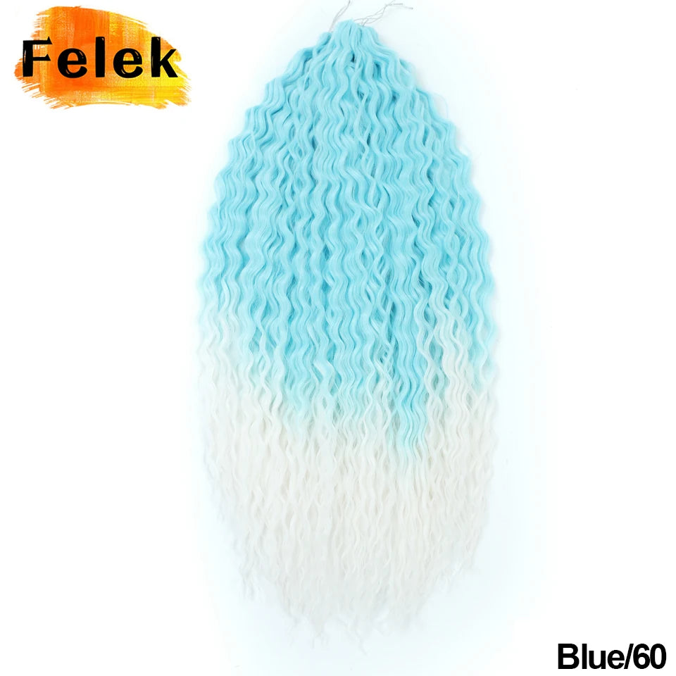Ariel Curl Hair Synthetic Water Wave Twist Crochet Hair Braid Hair Ombre Blonde Pink 22 Inch Deep Wave Braiding Hair Extension
