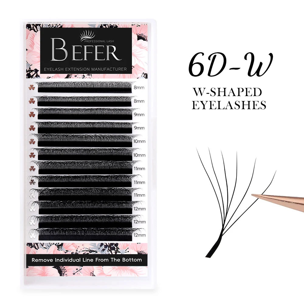 Befer Beauty Cilios 5D 3D 4D 6DW Shaped Lashes Extension Technological Fibers Eyelashes Extensions Professional Lash Supplies