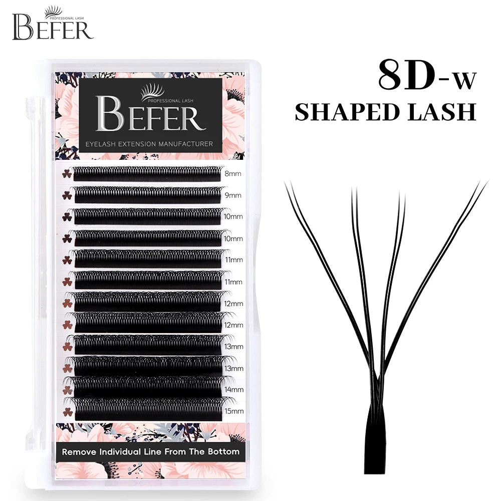 Befer Beauty Cilios 5D 3D 4D 6DW Shaped Lashes Extension Technological Fibers Eyelashes Extensions Professional Lash Supplies