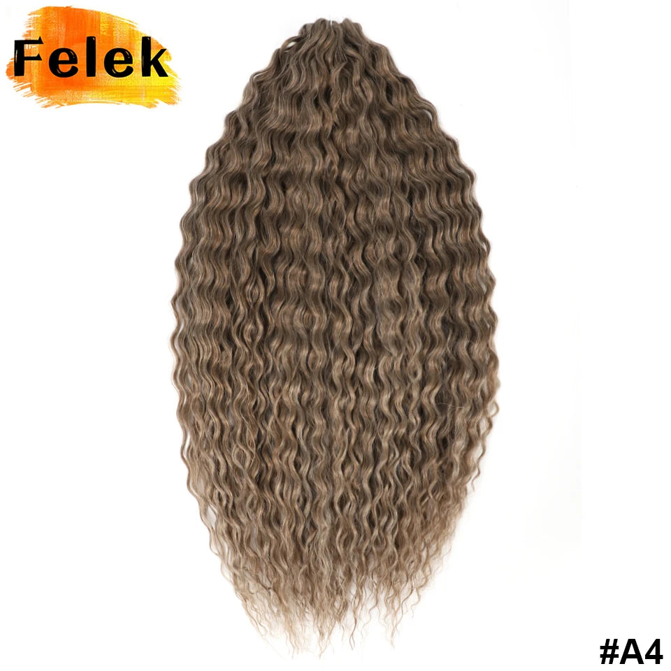 Ariel Curl Hair Synthetic Water Wave Twist Crochet Hair Braid Hair Ombre Blonde Pink 22 Inch Deep Wave Braiding Hair Extension