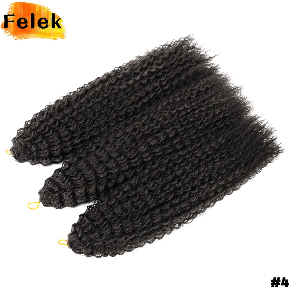 20-30 Inch Afro Curl Kinky Curly Crochet Braiding Hair Extensions Brazilian Braids Synthetic Ombre Pink Ginger Hair For Women