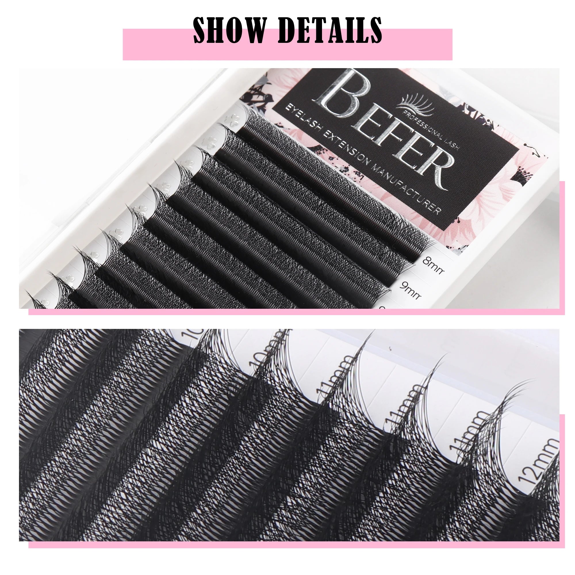 Befer Beauty Cilios 5D 3D 4D 6DW Shaped Lashes Extension Technological Fibers Eyelashes Extensions Professional Lash Supplies