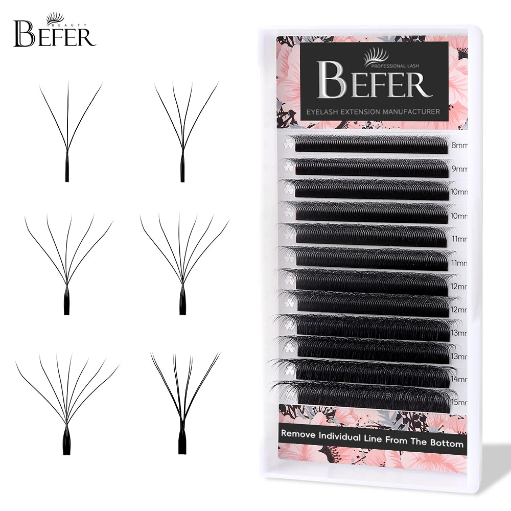 Befer Beauty Cilios 5D 3D 4D 6DW Shaped Lashes Extension Technological Fibers Eyelashes Extensions Professional Lash Supplies