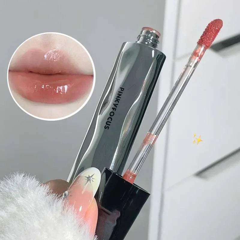 Nude Mirror Lip Gloss Clear Moisturizing Hydrating Water Light Jelly Plump Lip Glaze Oil Lipstick Tint Makeup Korean Cosmetics