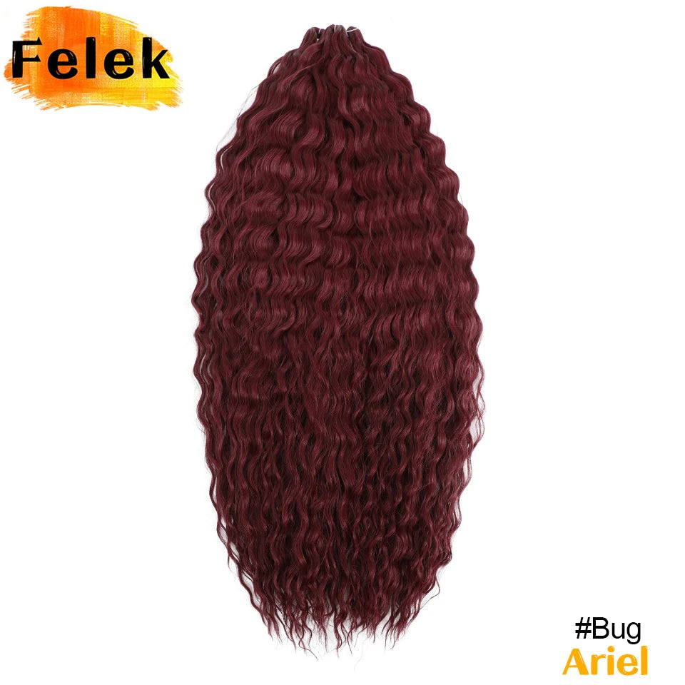 Ariel Curl Hair Synthetic Water Wave Twist Crochet Hair Braid Hair Ombre Blonde Pink 22 Inch Deep Wave Braiding Hair Extension