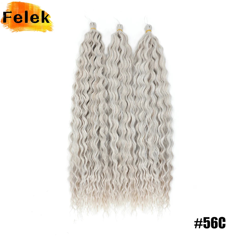 Ariel Curl Hair Synthetic Water Wave Twist Crochet Hair Braid Hair Ombre Blonde Pink 22 Inch Deep Wave Braiding Hair Extension