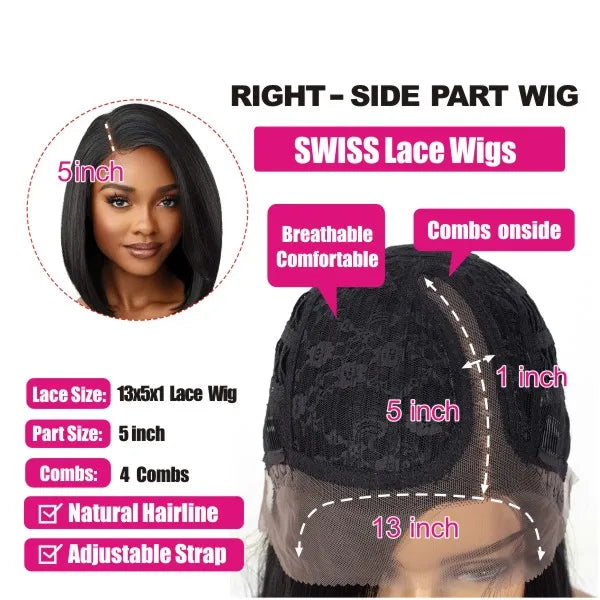 Short Bob Wig Straight 13x4 Lace Front Wig Human Hair Wigs Pre Plucked Front Wig Brazilian Lace Wigs