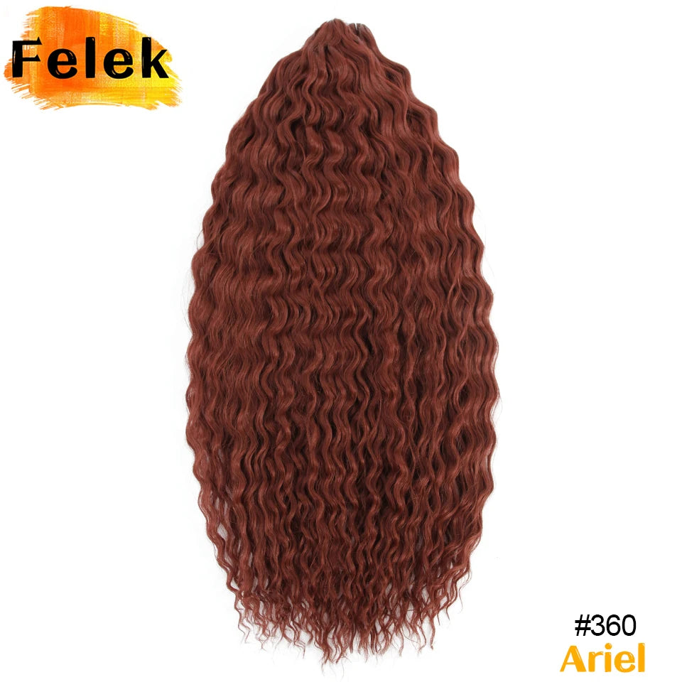 Ariel Curl Hair Synthetic Water Wave Twist Crochet Hair Braid Hair Ombre Blonde Pink 22 Inch Deep Wave Braiding Hair Extension