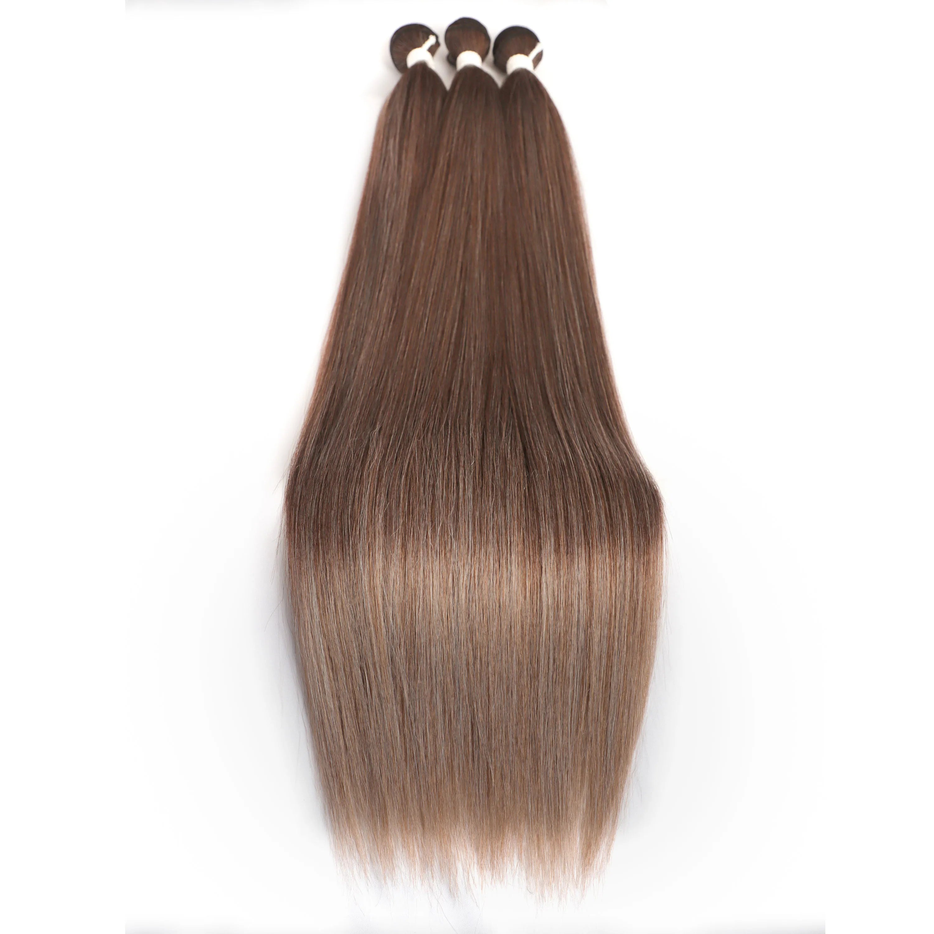 Straight Hair Bundle Super Long Synthetic Weave Hair Extension Fake Yaki Straight Hair Weaving Orange Color Full to End YunRong