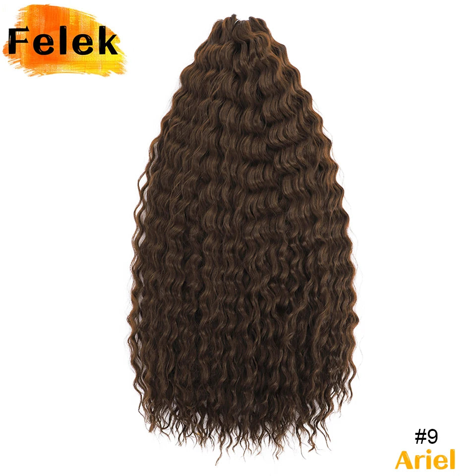 Ariel Curl Hair Synthetic Water Wave Twist Crochet Hair Braid Hair Ombre Blonde Pink 22 Inch Deep Wave Braiding Hair Extension