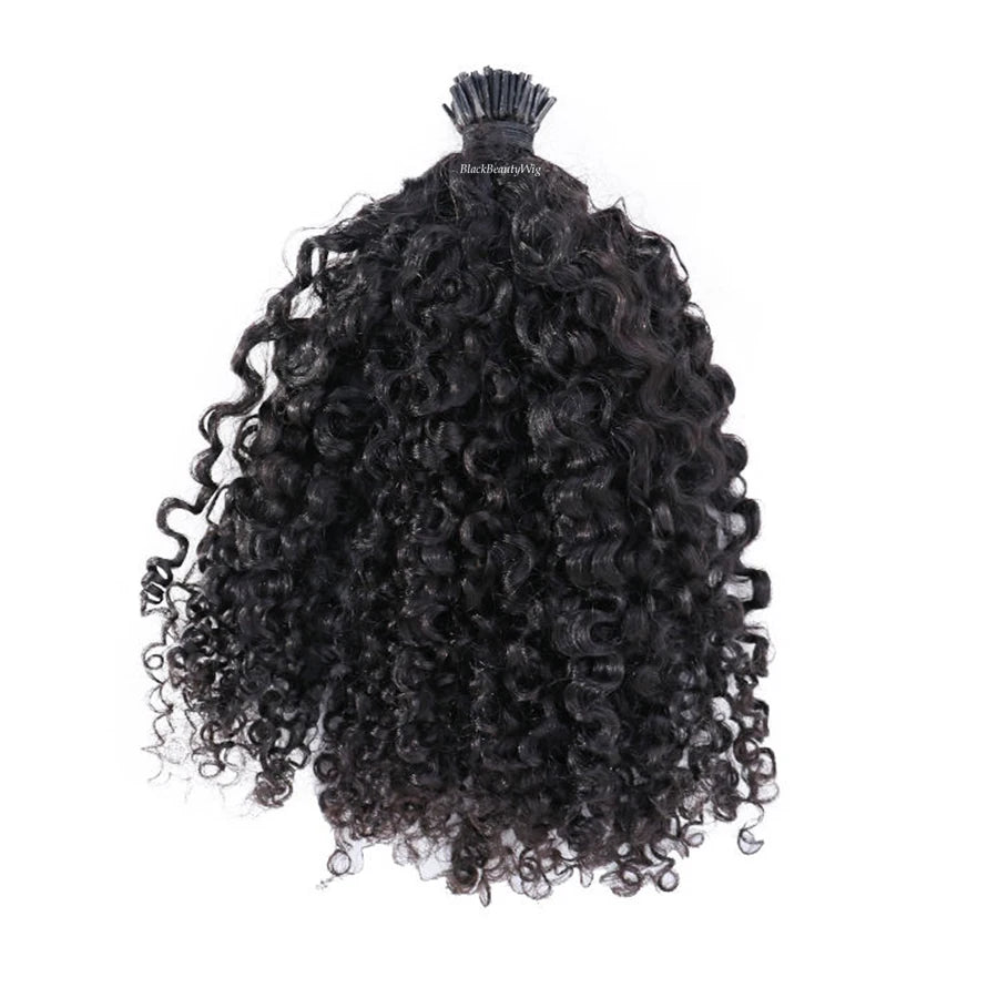 Sassy Curly I Tip Human Hair Extension Brazilian Remy Hair Microlink Pre Bonded Soft Curly Stick I Tip Hair 100g 100strands