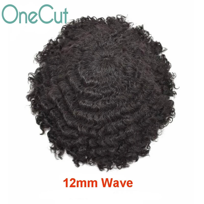 Injection SKIN Full PU 4mm-25mm Afro Curl With Knot Men Toupee Human Hair System Unit Male Hair Capillary Prosthesis Wig For Man