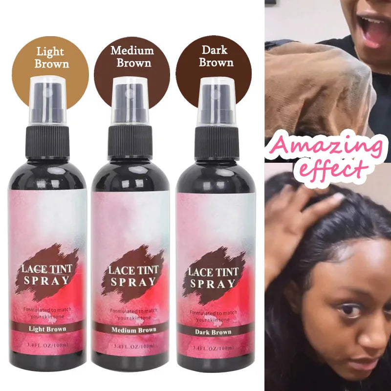 Lace Tint Spray For Wigs Hair Wax Stick Edges Control Wig Glue Adhesives Glue Remover Wig Installation Kit Set Brush Accessories
